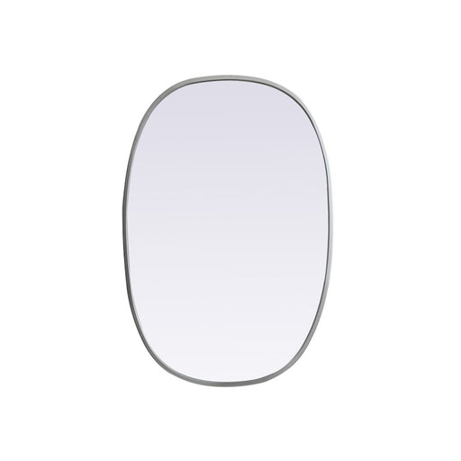 Elegant Decor Brynn Metal Frame Oval Mirror 20X30", Silver