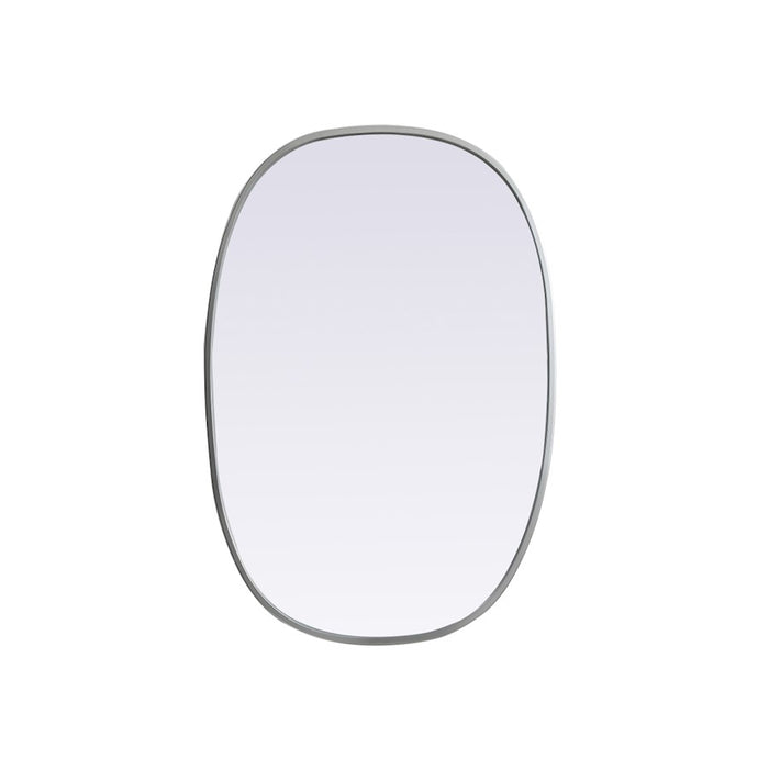 Elegant Decor Brynn Metal Frame Oval Mirror 20X30", Silver