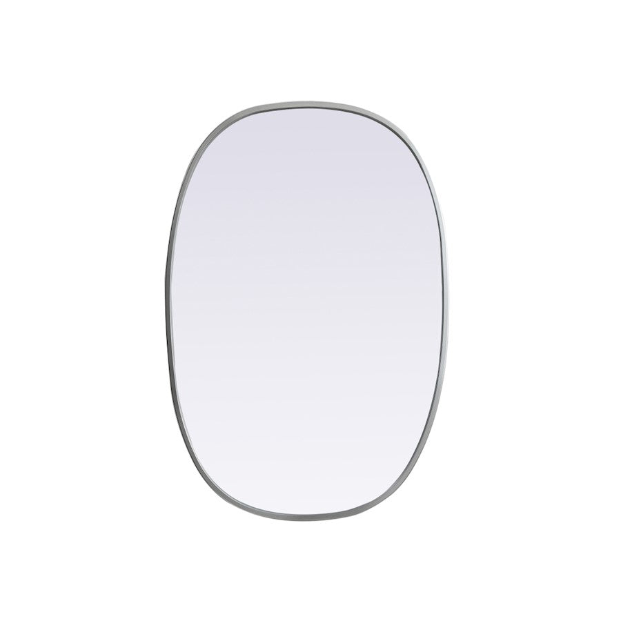 Elegant Decor Brynn Metal Frame Oval Mirror 20X30", Silver