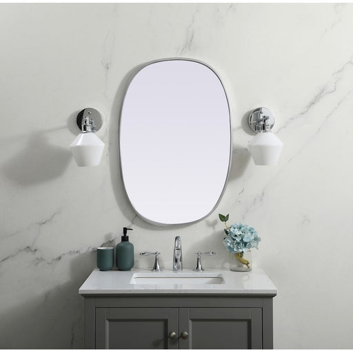 Elegant Decor Brynn Metal Frame Oval Mirror 20X30", Silver