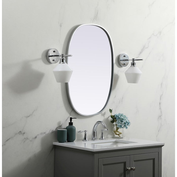 Elegant Decor Brynn Metal Frame Oval Mirror 20X30", Silver