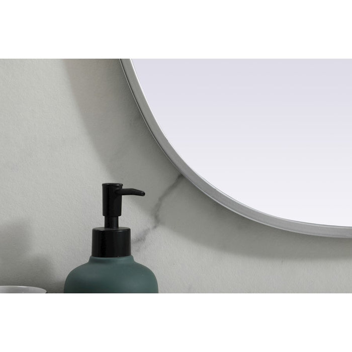Elegant Decor Brynn Metal Frame Oval Mirror 20X30", Silver