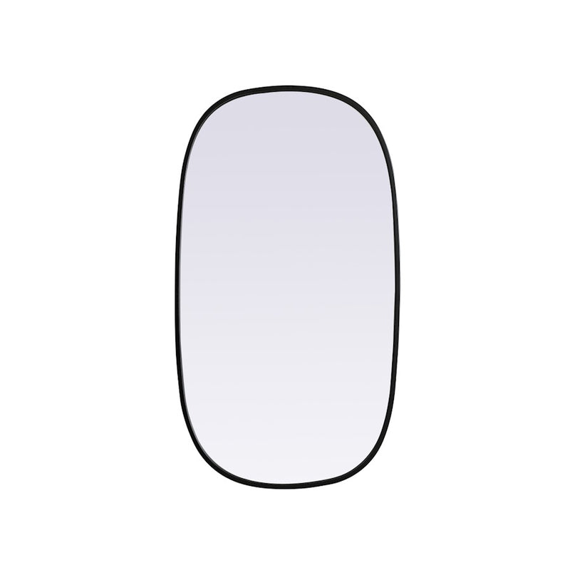 Elegant Decor Brynn Metal Frame Oval Mirror 20X36", Black