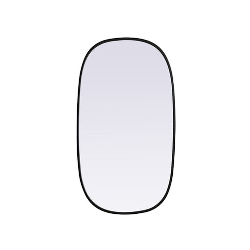 Elegant Decor Brynn Metal Frame Oval Mirror 20X36", Black
