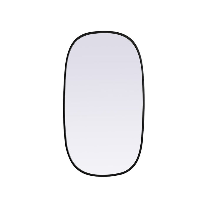 Elegant Decor Brynn Metal Frame Oval Mirror 20X36", Black