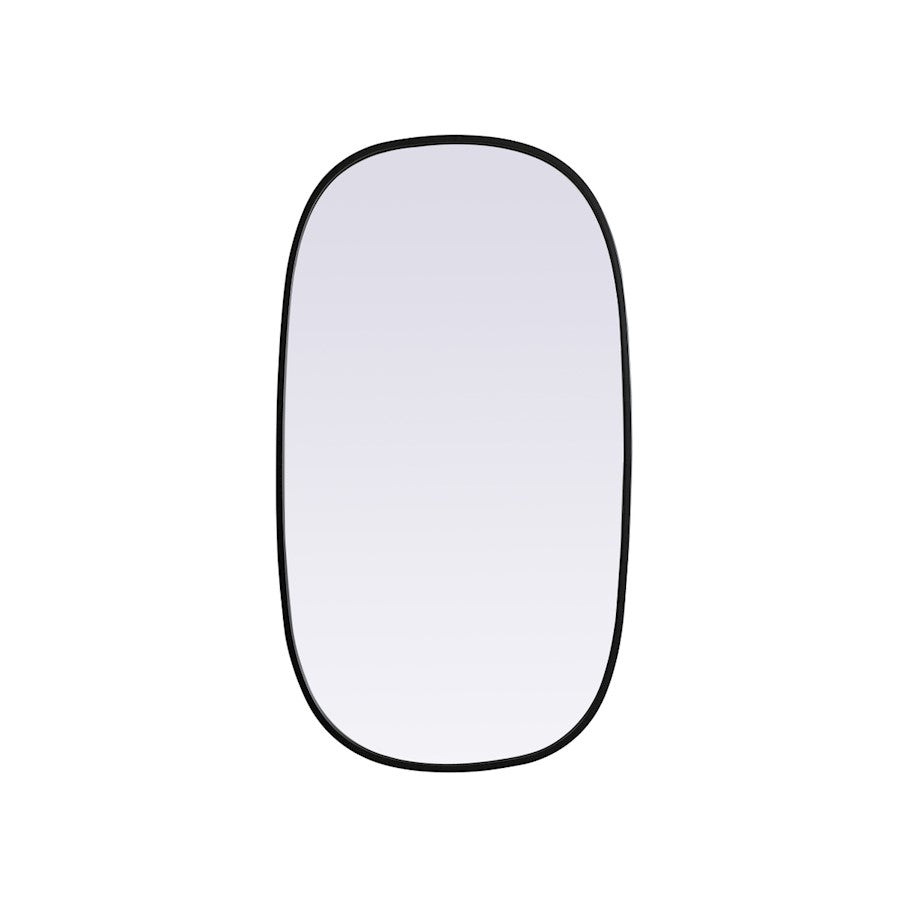 Elegant Decor Brynn Metal Frame Oval Mirror 20X36", Black