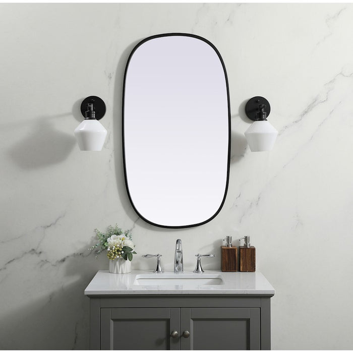 Elegant Decor Brynn Metal Frame Oval Mirror 20X36", Black
