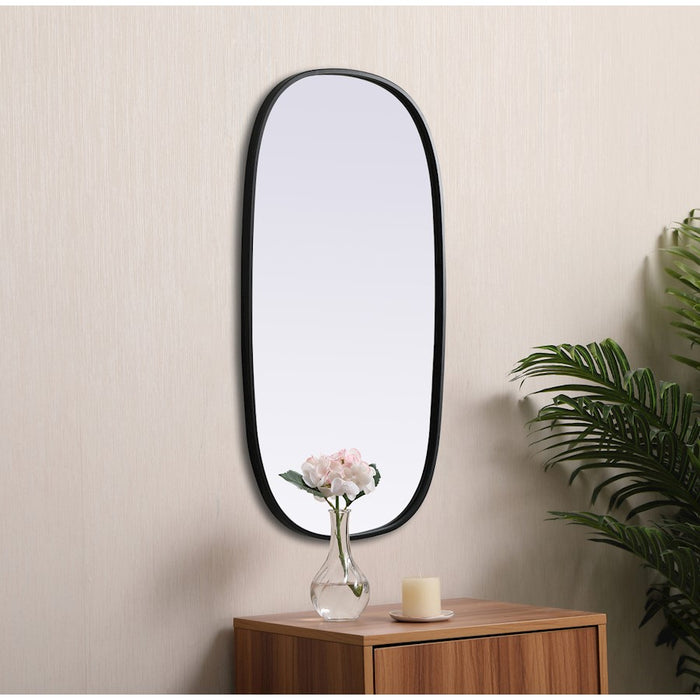 Elegant Decor Brynn Metal Frame Oval Mirror 20X36", Black