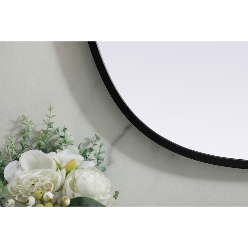 Elegant Decor Brynn Metal Frame Oval Mirror 20X36", Black