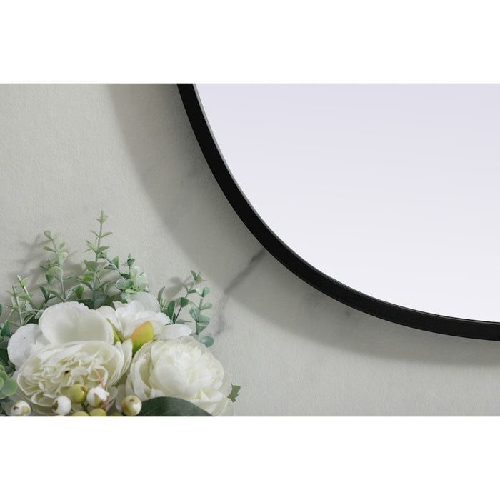 Elegant Decor Brynn Metal Frame Oval Mirror 20X36", Black