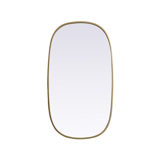 Elegant Decor Brynn Metal Frame Oval Mirror 20X36", Brass