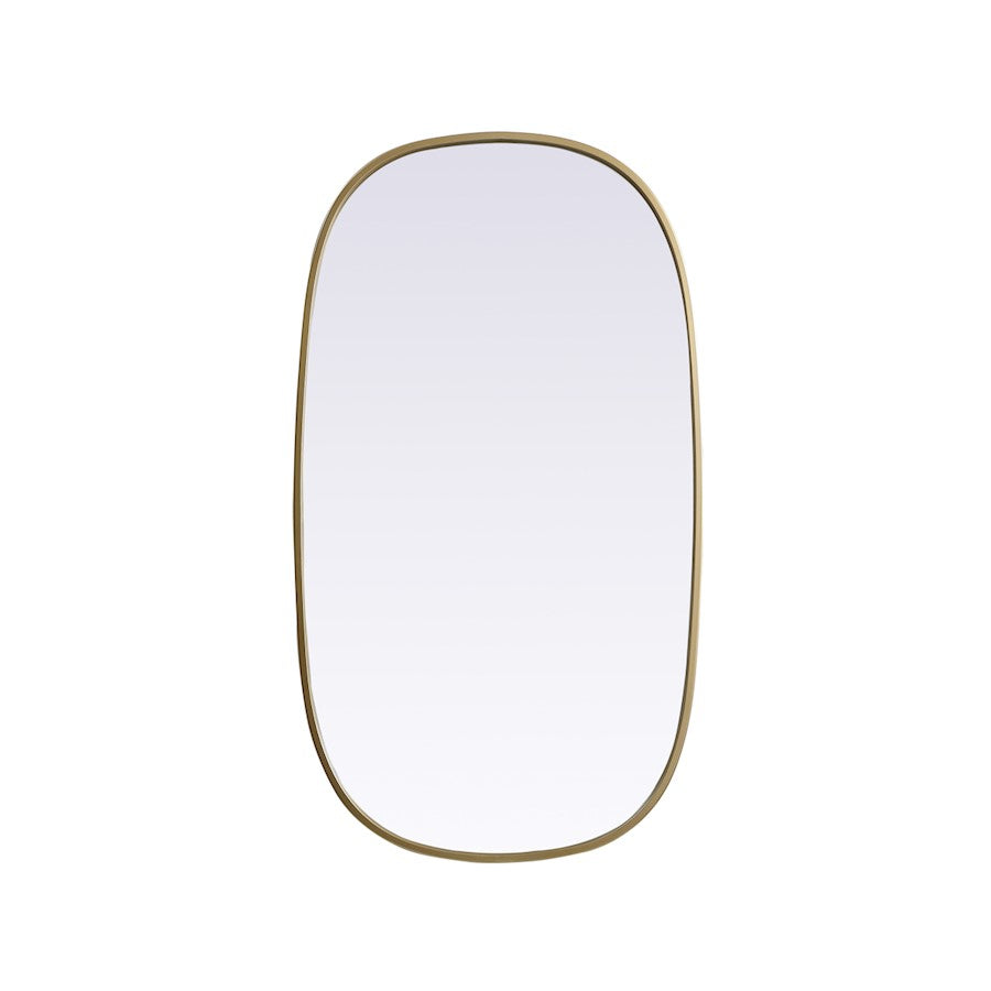 Elegant Decor Brynn Metal Frame Oval Mirror 20X36", Brass