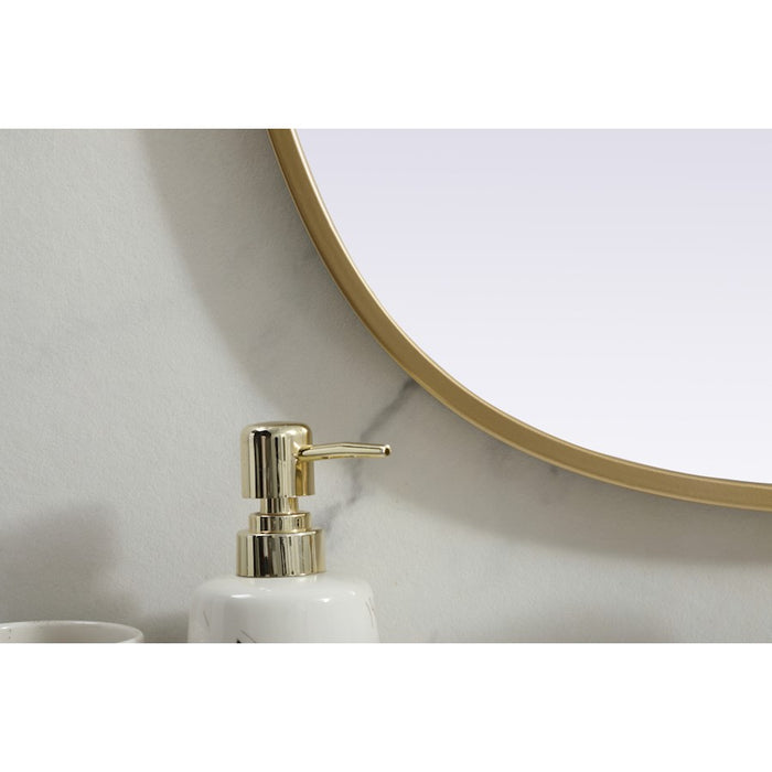 Elegant Decor Brynn Metal Frame Oval Mirror 20X36", Brass