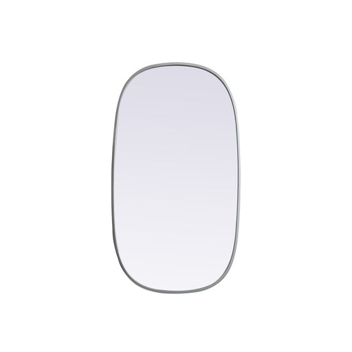 Elegant Decor Brynn Metal Frame Oval Mirror 20X36", Silver