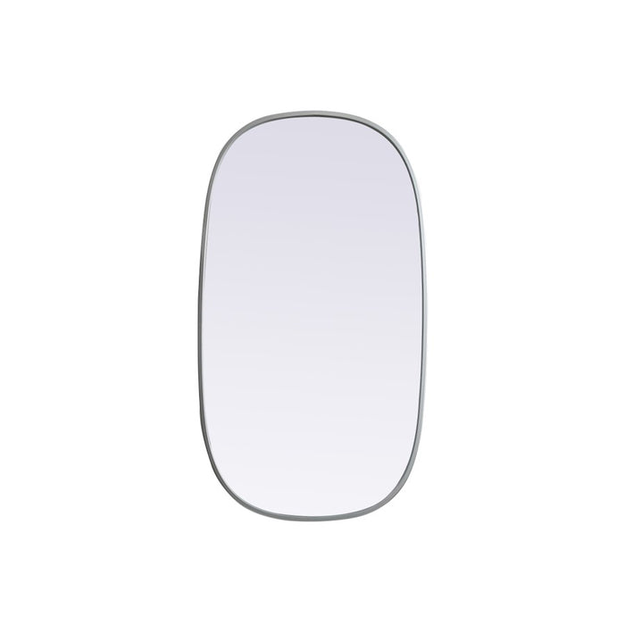 Elegant Decor Brynn Metal Frame Oval Mirror 20X36", Silver