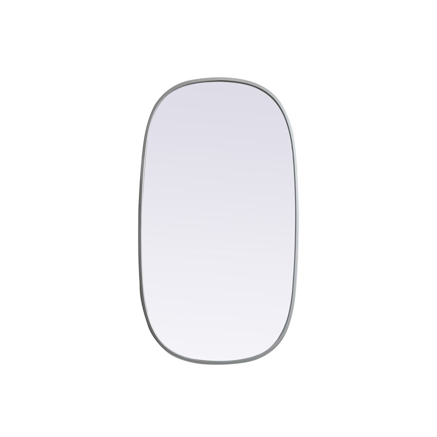 Elegant Decor Brynn Metal Frame Oval Mirror 20X36", Silver