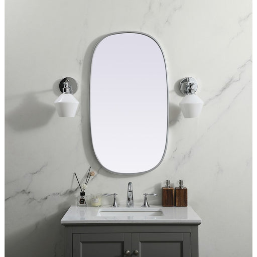 Elegant Decor Brynn Metal Frame Oval Mirror 20X36", Silver