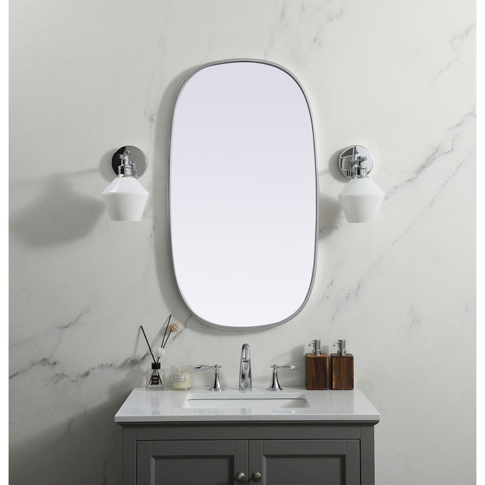 Elegant Decor Brynn Metal Frame Oval Mirror 20X36", Silver