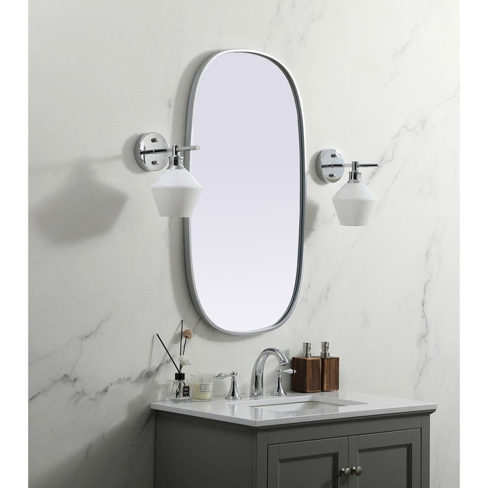 Elegant Decor Brynn Metal Frame Oval Mirror 20X36", Silver
