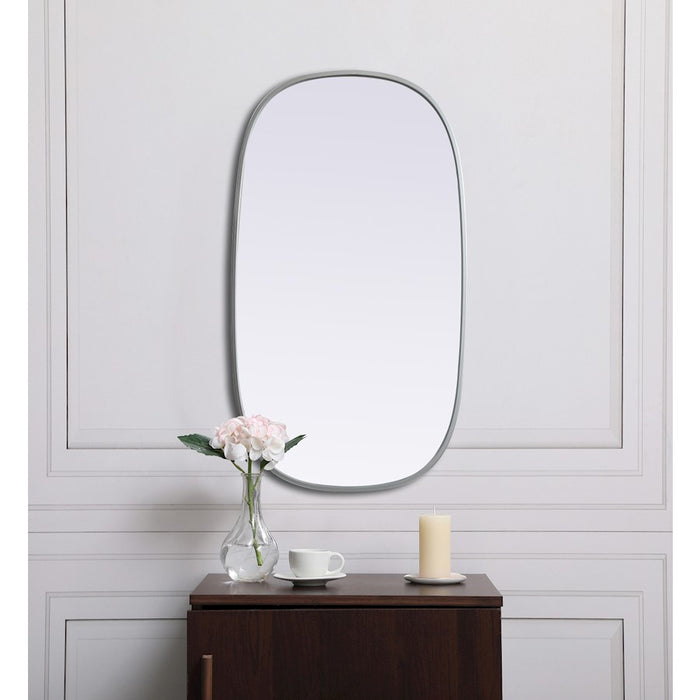 Elegant Decor Brynn Metal Frame Oval Mirror 20X36", Silver