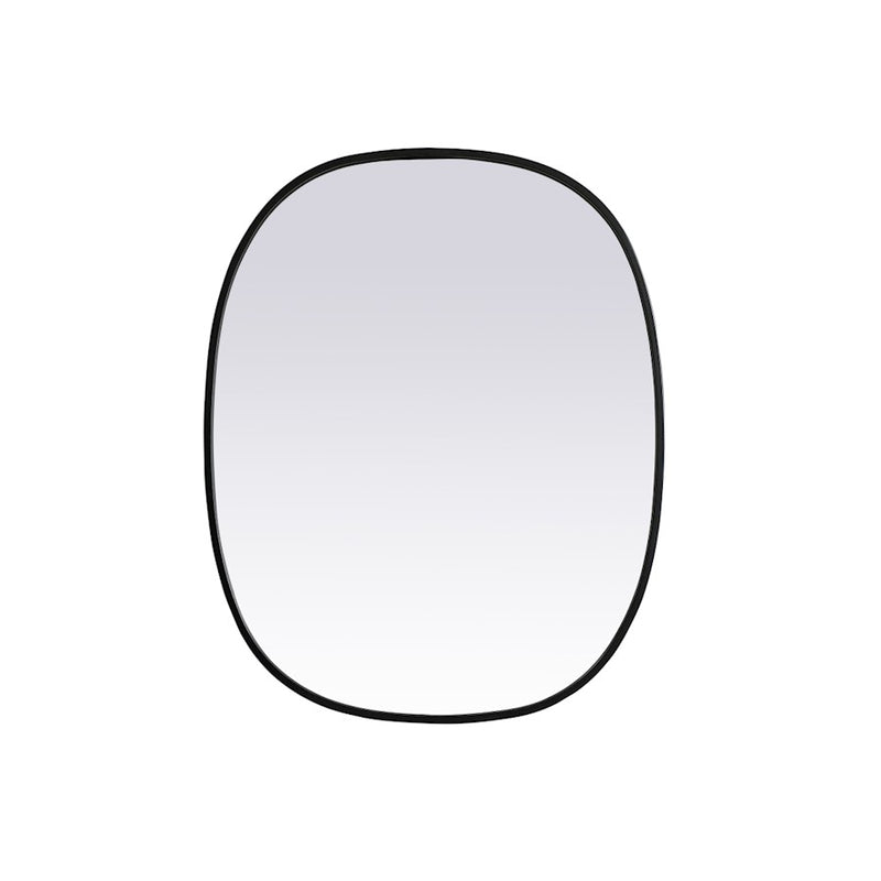 Elegant Decor Brynn Metal Frame Oval Mirror 24X30", Black