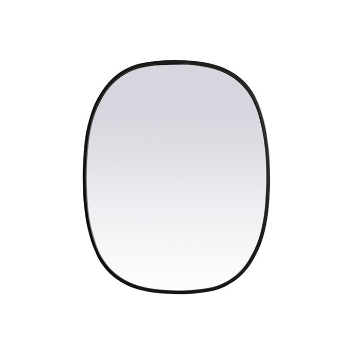 Elegant Decor Brynn Metal Frame Oval Mirror 24X30", Black