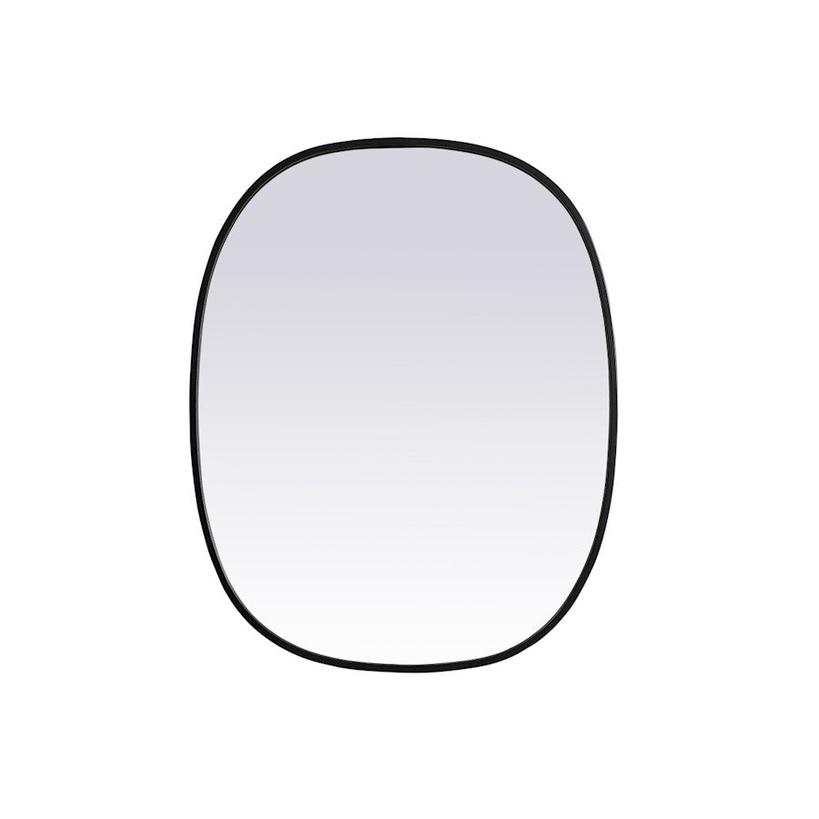 Elegant Decor Brynn Metal Frame Oval Mirror 24X30", Black