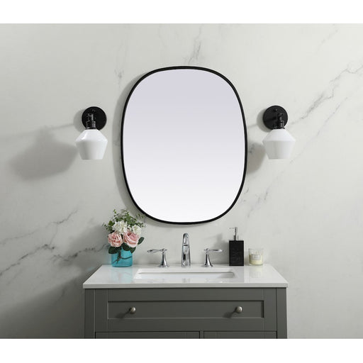 Elegant Decor Brynn Metal Frame Oval Mirror 24X30", Black