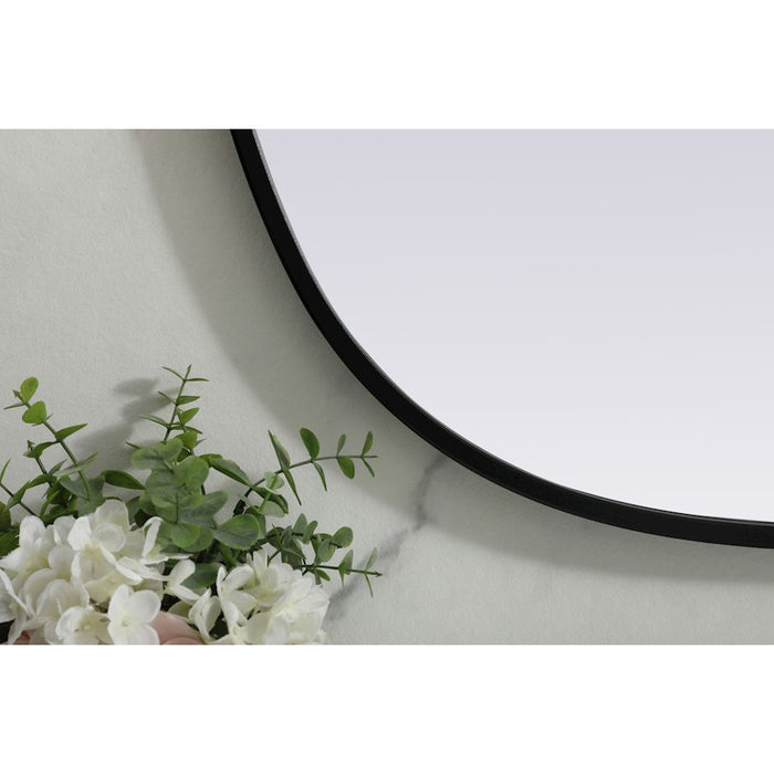 Elegant Decor Brynn Metal Frame Oval Mirror 24X30", Black