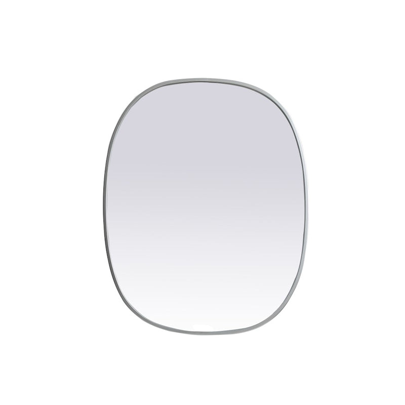 Elegant Decor Brynn Metal Frame Oval Mirror 24X30", Silver