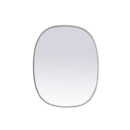 Elegant Decor Brynn Metal Frame Oval Mirror 24X30", Silver