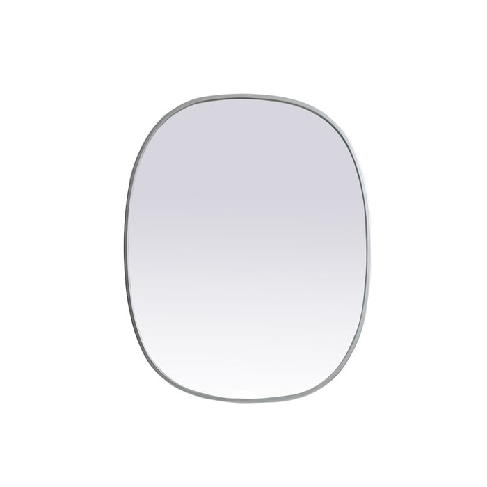 Elegant Decor Brynn Metal Frame Oval Mirror 24X30", Silver