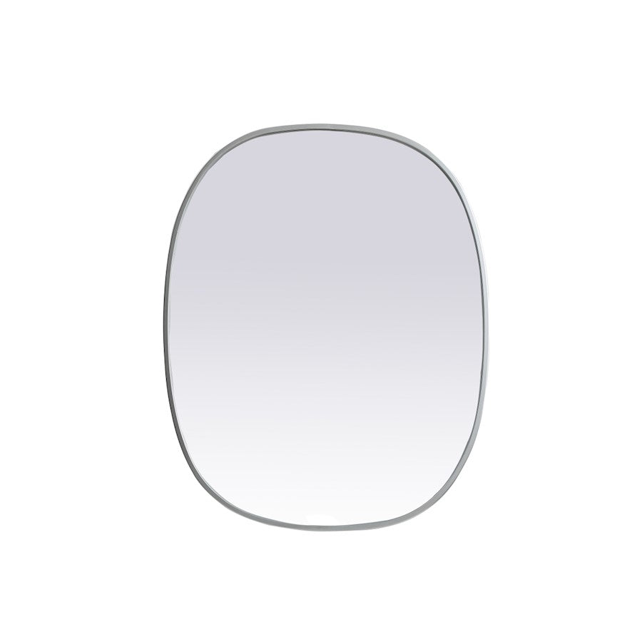 Elegant Decor Brynn Metal Frame Oval Mirror 24X30", Silver