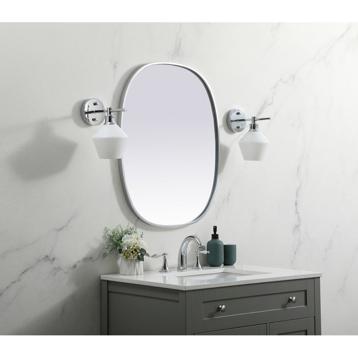 Elegant Decor Brynn Metal Frame Oval Mirror 24X30", Silver
