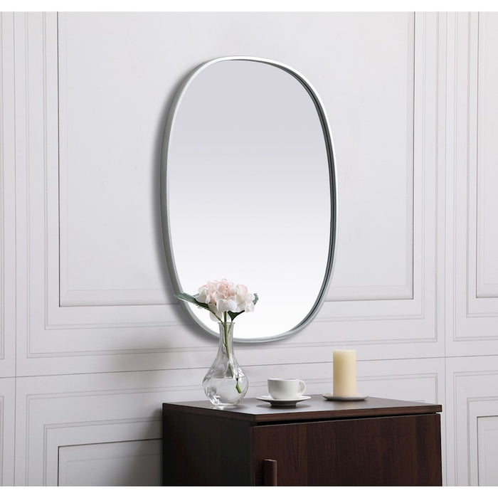 Elegant Decor Brynn Metal Frame Oval Mirror 24X30", Silver