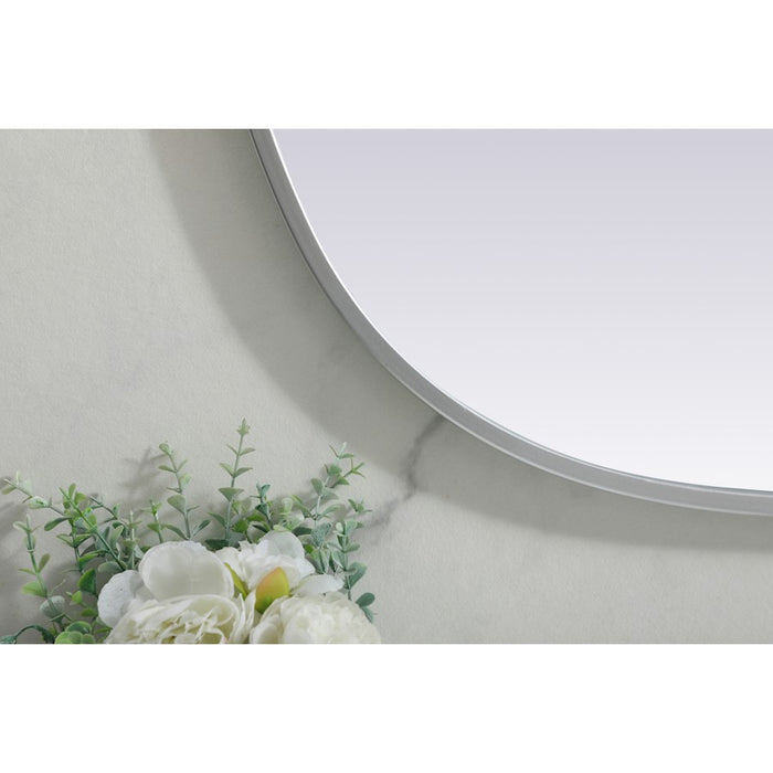 Elegant Decor Brynn Metal Frame Oval Mirror 24X30", Silver