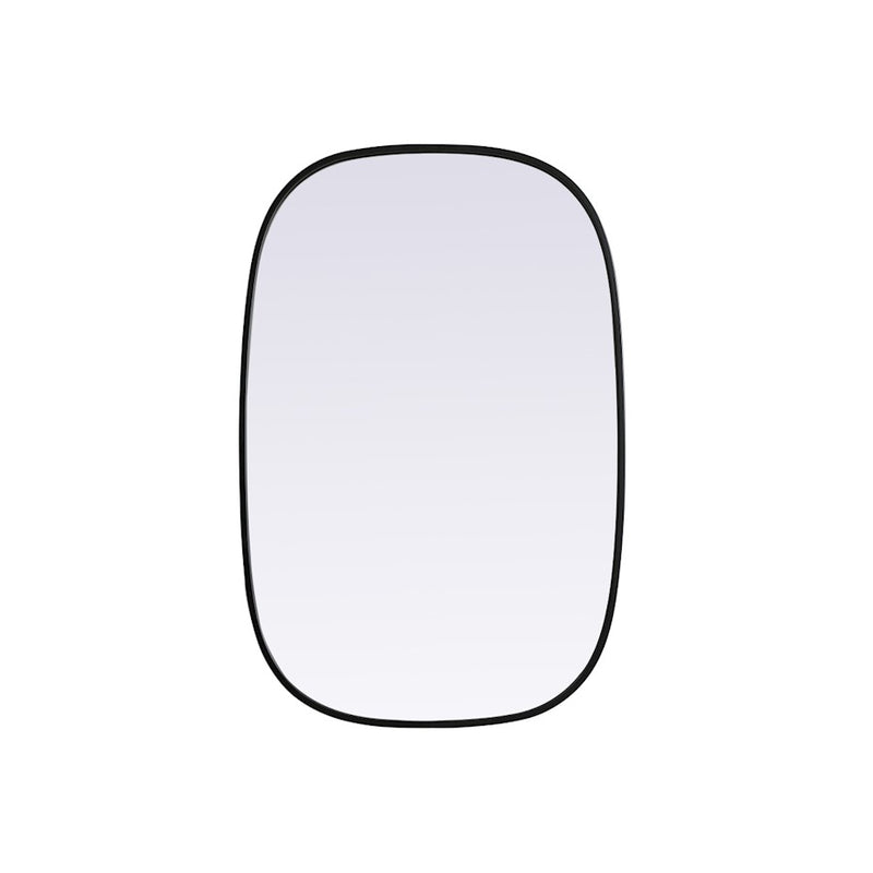 Elegant Decor Brynn Metal Frame Oval Mirror 24X36", Black