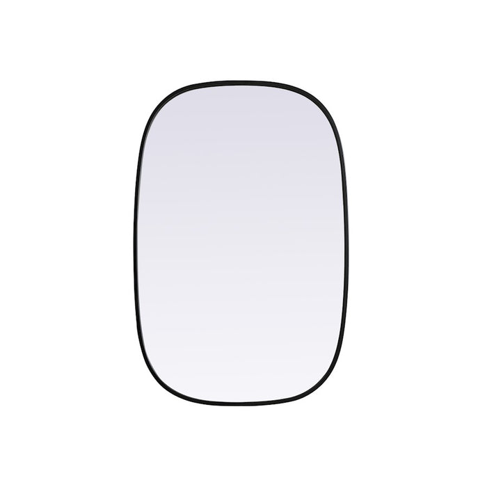 Elegant Decor Brynn Metal Frame Oval Mirror 24X36", Black