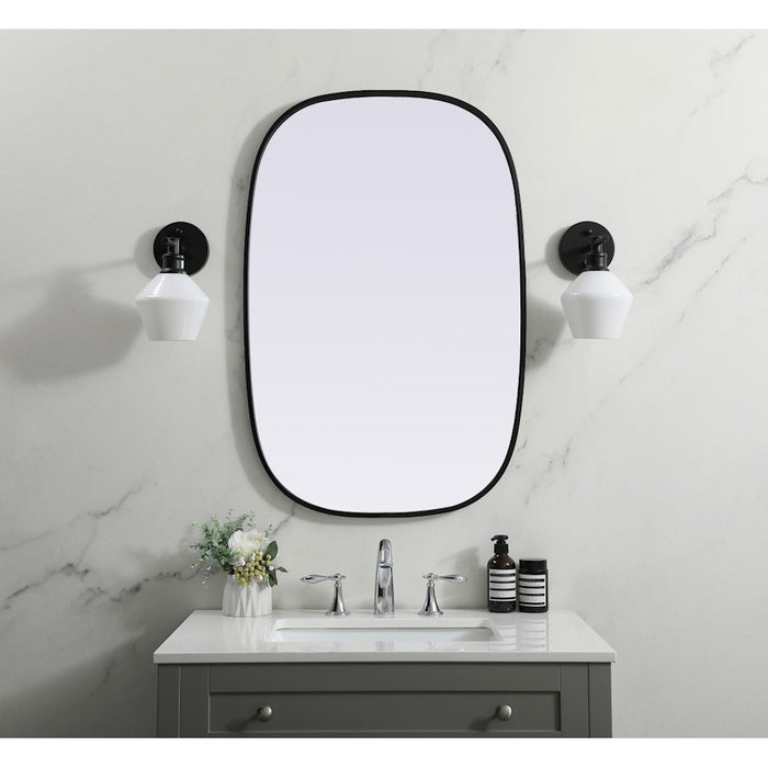 Elegant Decor Brynn Metal Frame Oval Mirror 24X36", Black