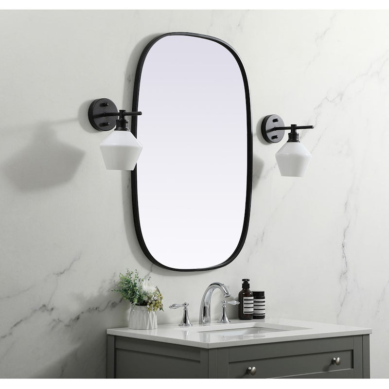 Elegant Decor Brynn Metal Frame Oval Mirror 24X36", Black