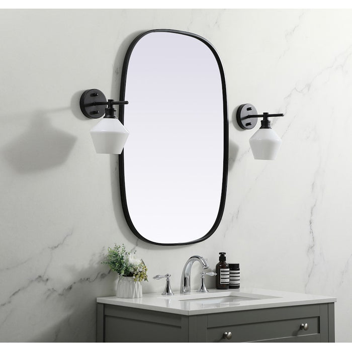 Elegant Decor Brynn Metal Frame Oval Mirror 24X36", Black