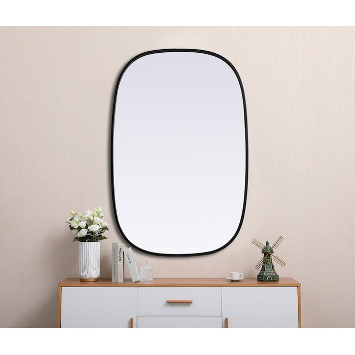 Elegant Decor Brynn Metal Frame Oval Mirror 24X36", Black