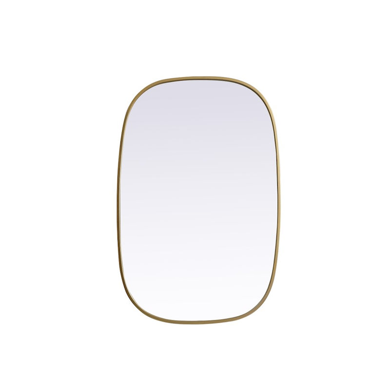 Elegant Decor Brynn Metal Frame Oval Mirror 24X36", Brass