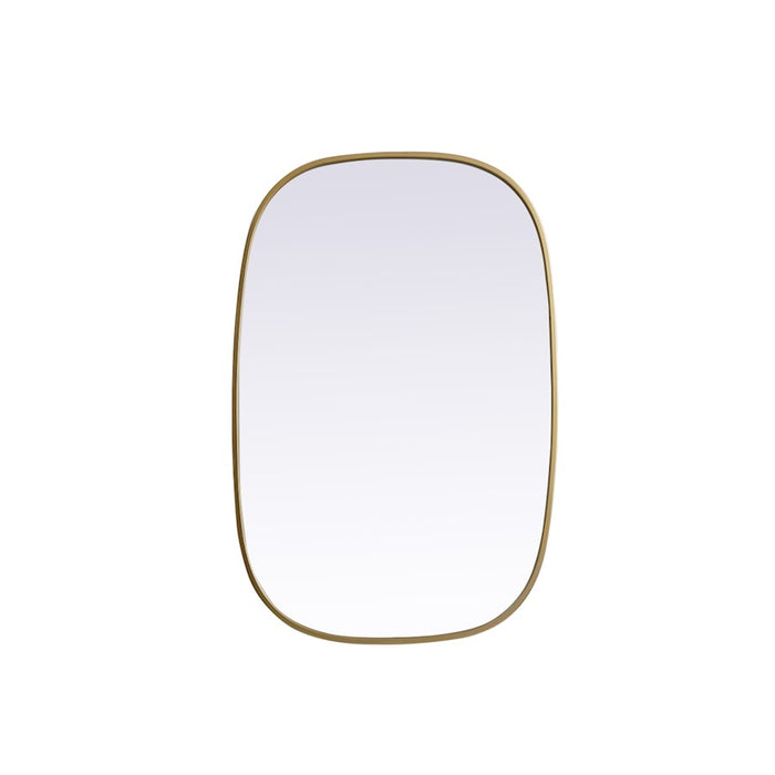 Elegant Decor Brynn Metal Frame Oval Mirror 24X36", Brass