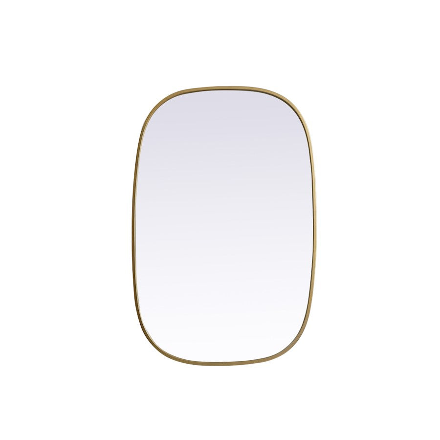 Elegant Decor Brynn Metal Frame Oval Mirror 24X36", Brass