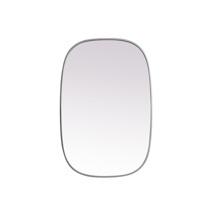 Elegant Decor Brynn Metal Frame Oval Mirror 24X36", Silver
