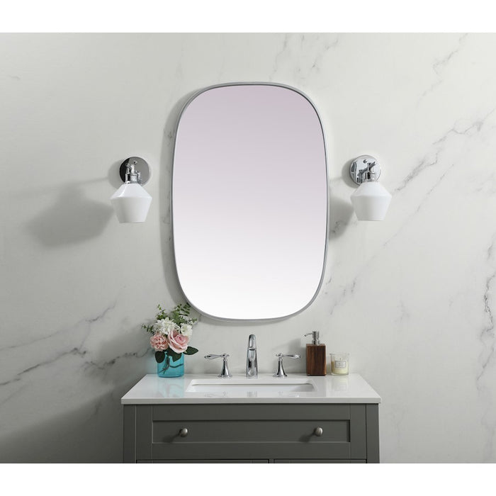 Elegant Decor Brynn Metal Frame Oval Mirror 24X36", Silver