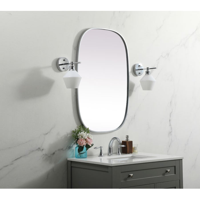 Elegant Decor Brynn Metal Frame Oval Mirror 24X36", Silver