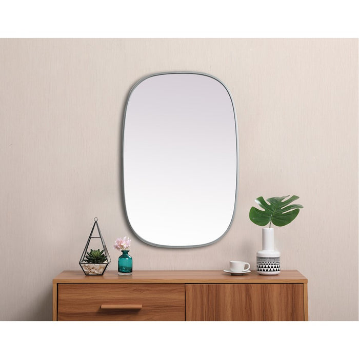 Elegant Decor Brynn Metal Frame Oval Mirror 24X36", Silver