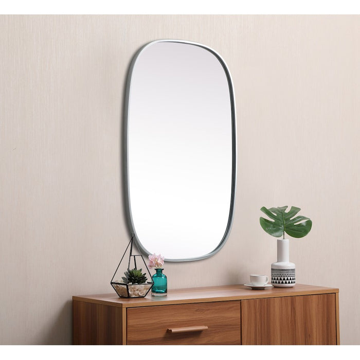 Elegant Decor Brynn Metal Frame Oval Mirror 24X36", Silver